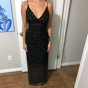 Black dress with gold sequins